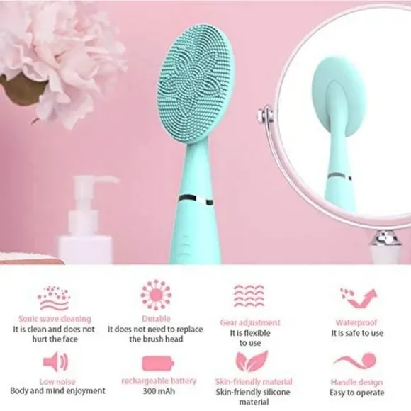 Sonic Facial Cleansing Brush,Portable Handled Face Cleansing Brush with … - Picture 2 of 6